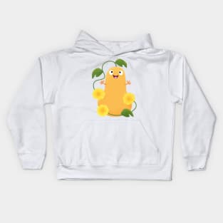 Cute happy butternut pumpkin gourd cartoon Kids Hoodie